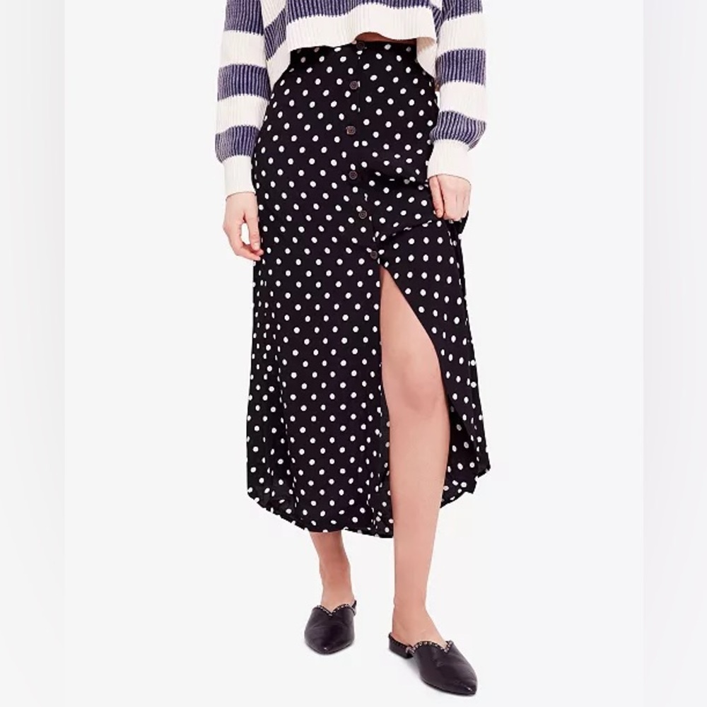 Free People Polka Dot Black Skirt - Picture 3 of 7